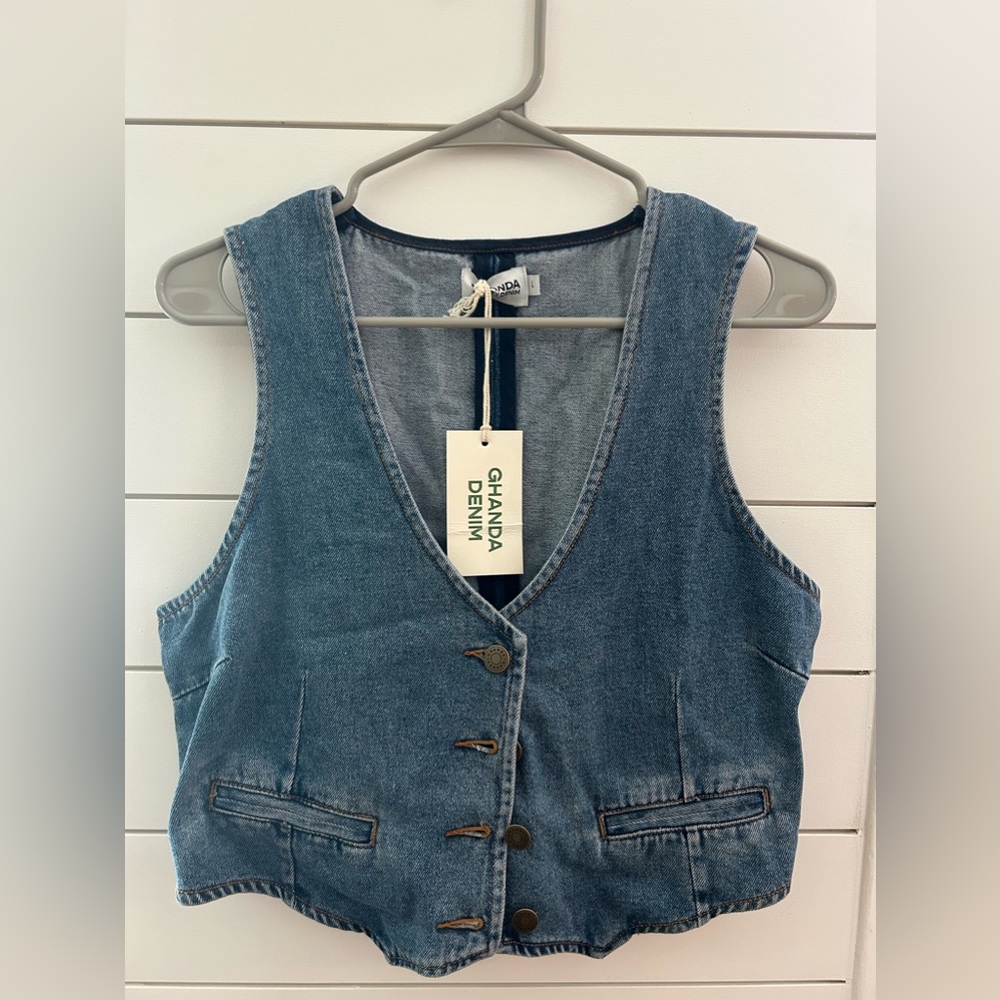 Ghanda Denim Vest NWT